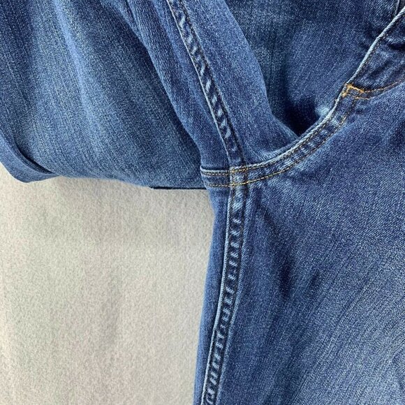 Duluth Trading Co Distressed Straight Leg Jeans Womens Size 8 Blue Denim 8x29 - Picture 4 of 12